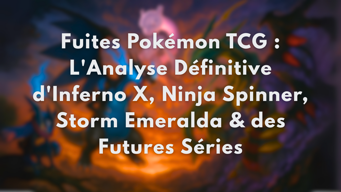 Fresque épique des futures séries Pokémon TCG avec Méga-Dracaufeu X, Méga-Rayquaza, Amphinobi, Giratina et Méga-Mewtwo.